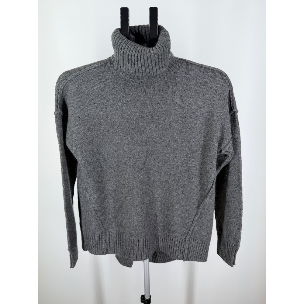 Michael Kors Womens Gray Turtleneck Sweater Wool Blend Split Hem Size Small